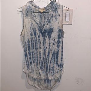 Tie dye button down tank